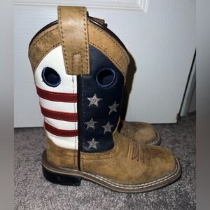 Smoky mountain Flag Western Pull-On Boots - Brown with Red, White & Blue
